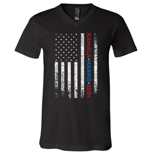 Harris 2024 Kamala Harris 2024 Elections American Flag V-Neck T-Shirt