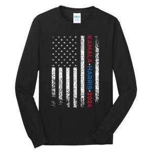 Harris 2024 Kamala Harris 2024 Elections American Flag Tall Long Sleeve T-Shirt