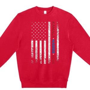 Harris 2024 Kamala Harris 2024 Elections American Flag Premium Crewneck Sweatshirt