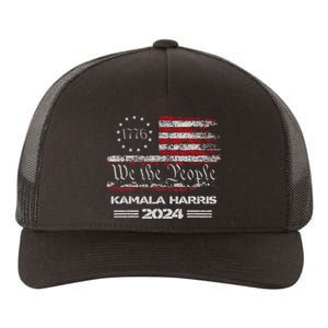 Harris 2024 Kamala Harris 2024 Elections American Flag Yupoong Adult 5-Panel Trucker Hat