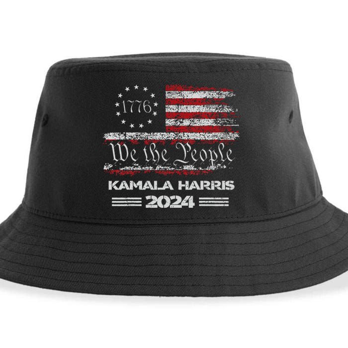 Harris 2024 Kamala Harris 2024 Elections American Flag Sustainable Bucket Hat