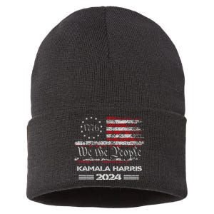 Harris 2024 Kamala Harris 2024 Elections American Flag Sustainable Knit Beanie