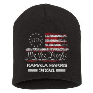 Harris 2024 Kamala Harris 2024 Elections American Flag Short Acrylic Beanie