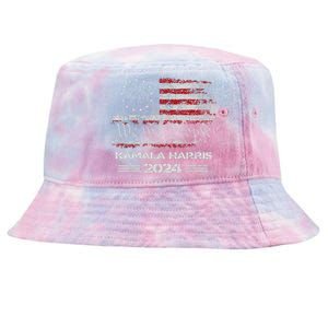 Harris 2024 Kamala Harris 2024 Elections American Flag Tie-Dyed Bucket Hat