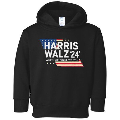 Harriswalz 2024 Leading With Strength And Resolve Toddler Hoodie