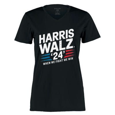 Harriswalz 24 Leading The Charge For Progress Women's Momentum V-Neck T-Shirt