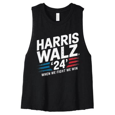 Harriswalz 24 Leading The Charge For Progress Women's Racerback Cropped Tank