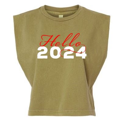 Hello 2024 Minimalist Gift Garment-Dyed Women's Muscle Tee