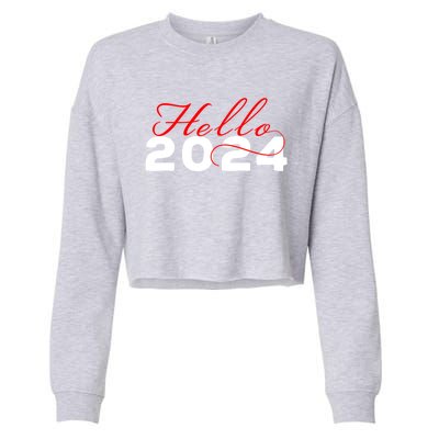 Hello 2024 Minimalist Gift Cropped Pullover Crew