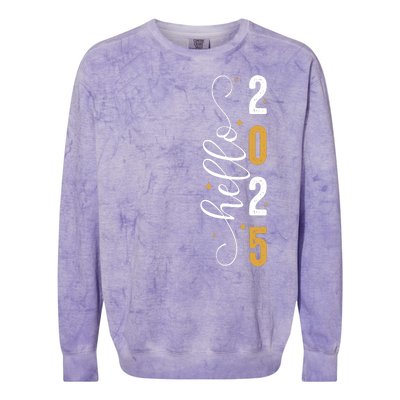 Hello 2025 New Year Front Back Design Colorblast Crewneck Sweatshirt