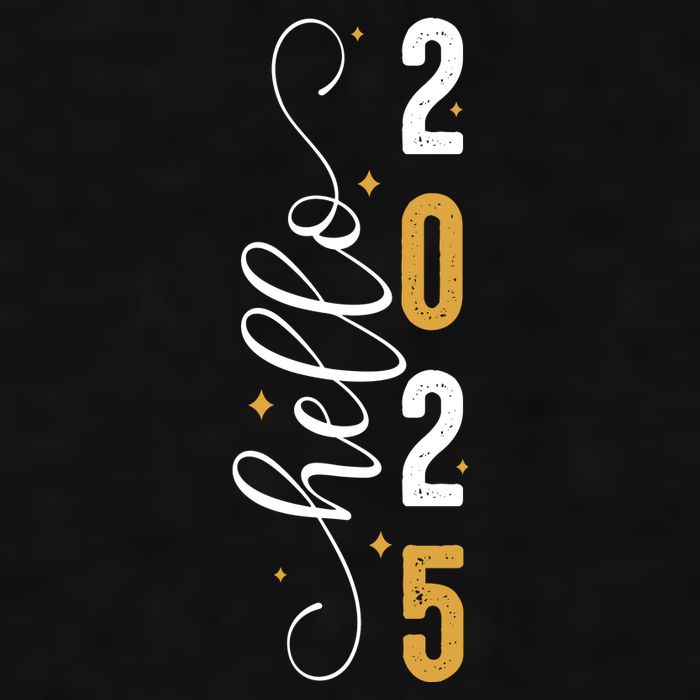 Hello 2025 New Year Front Back Design Ladies PosiCharge Tri-Blend Wicking Tank