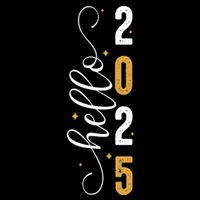 Hello 2025 New Year Front Back Design 7-Panel Snapback Hat