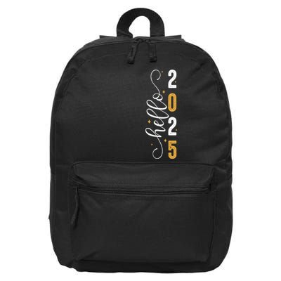 Hello 2025 New Year Front Back Design 16 in Basic Backpack