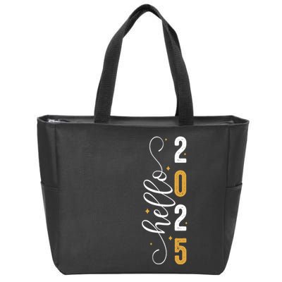 Hello 2025 New Year Front Back Design Zip Tote Bag