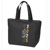 Hello 2025 New Year Front Back Design Zip Tote Bag