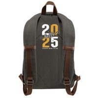 Hello 2025 New Year Front Back Design Cotton Canvas Backpack