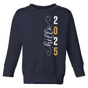 Hello 2025 New Year Front Back Design Toddler Sweatshirt