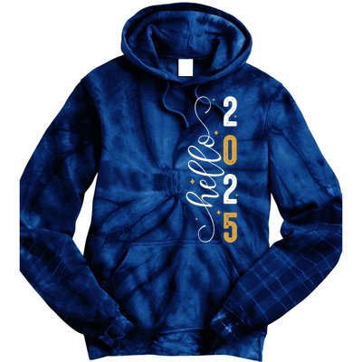 Hello 2025 New Year Front Back Design Tie Dye Hoodie