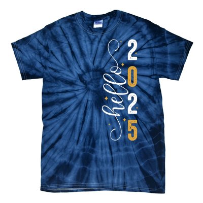 Hello 2025 New Year Front Back Design Tie-Dye T-Shirt