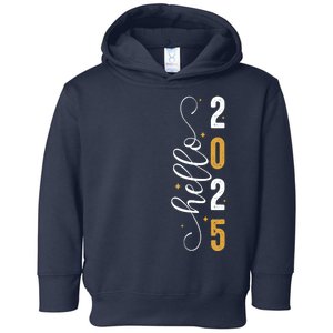 Hello 2025 New Year Front Back Design Toddler Hoodie