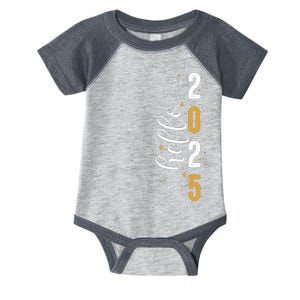 Hello 2025 New Year Front Back Design Infant Baby Jersey Bodysuit