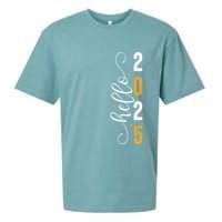 Hello 2025 New Year Front Back Design Sueded Cloud Jersey T-Shirt
