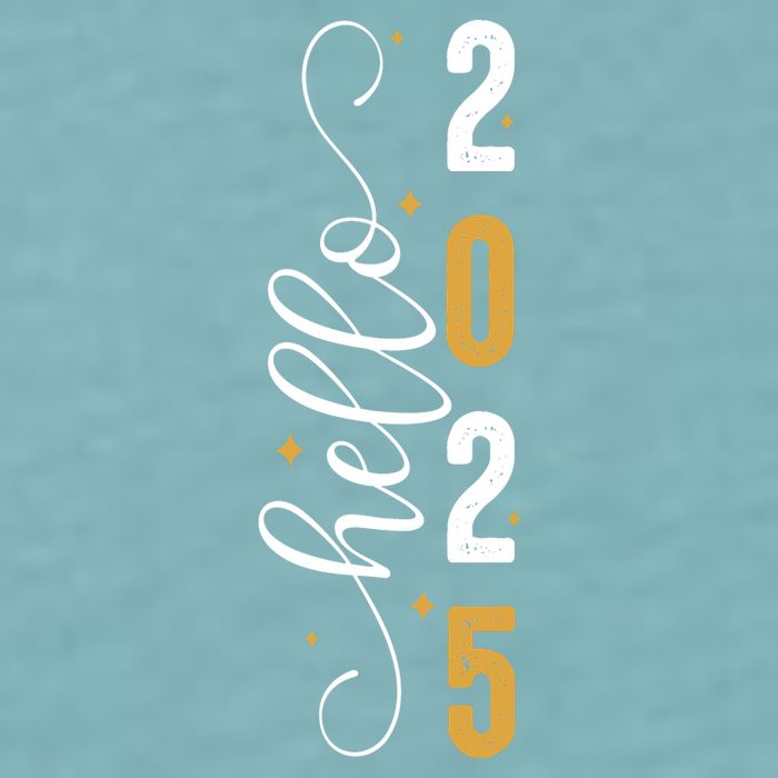 Hello 2025 New Year Front Back Design Sueded Cloud Jersey T-Shirt