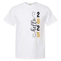 Hello 2025 New Year Front Back Design Garment-Dyed Heavyweight T-Shirt