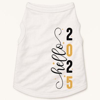 Hello 2025 New Year Front Back Design Doggie Tank
