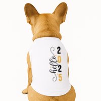 Hello 2025 New Year Front Back Design Doggie Tank