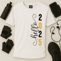 Hello 2025 New Year Front Back Design Performance Shirt