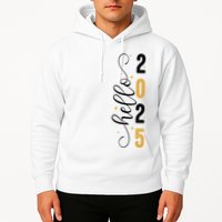 Hello 2025 New Year Front Back Design Hoodie