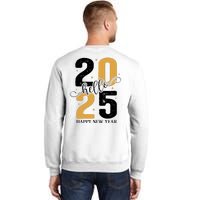 Hello 2025 New Year Front Back Design Sweatshirt