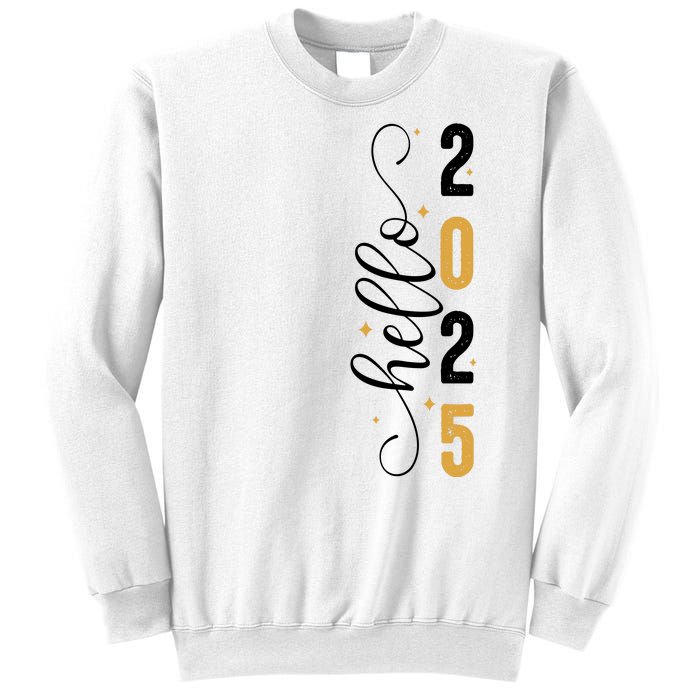 Hello 2025 New Year Front Back Design Sweatshirt