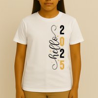 Hello 2025 New Year Front Back Design T-Shirt