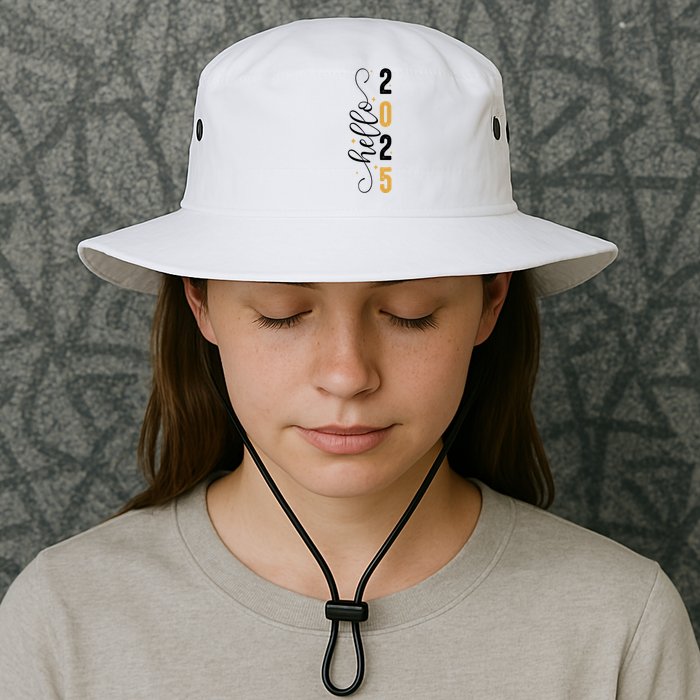 Hello 2025 New Year Front Back Design Bucket Hat