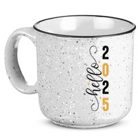 Hello 2025 New Year Front Back Design 15oz Campfire Ceramic Mug