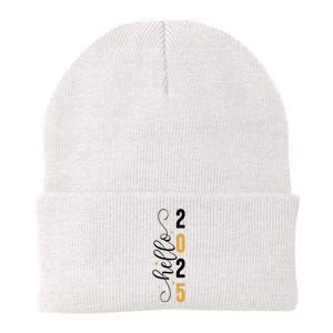 Hello 2025 New Year Front Back Design Knit Cap Winter Beanie