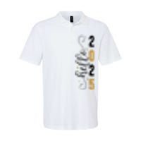 Hello 2025 New Year Front Back Design Softstyle Adult Sport Polo