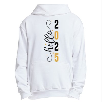 Hello 2025 New Year Front Back Design Urban Pullover Hoodie