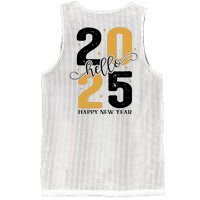 Hello 2025 New Year Front Back Design Mesh Reversible Basketball Jersey Tank