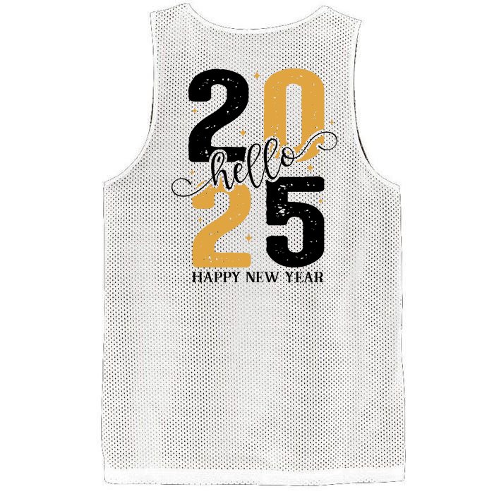 Hello 2025 New Year Front Back Design Mesh Reversible Basketball Jersey Tank