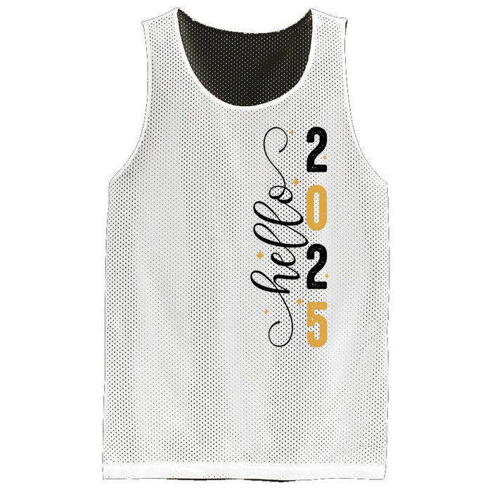 Hello 2025 New Year Front Back Design Mesh Reversible Basketball Jersey Tank