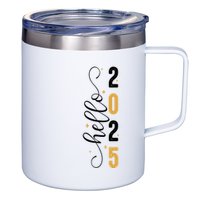 Hello 2025 New Year Front Back Design 12oz Stainless Steel Coffee Mug