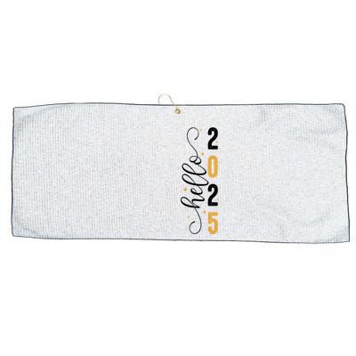 Hello 2025 New Year Front Back Design Large Microfiber Waffle Golf Towel