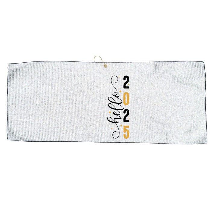 Hello 2025 New Year Front Back Design Large Microfiber Waffle Golf Towel