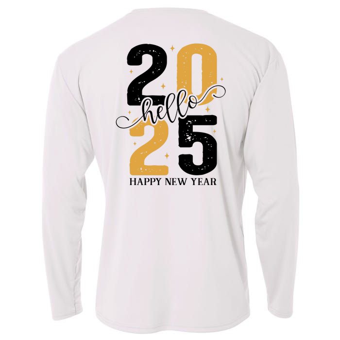 Hello 2025 New Year Front Back Design Cooling Performance Long Sleeve Crew