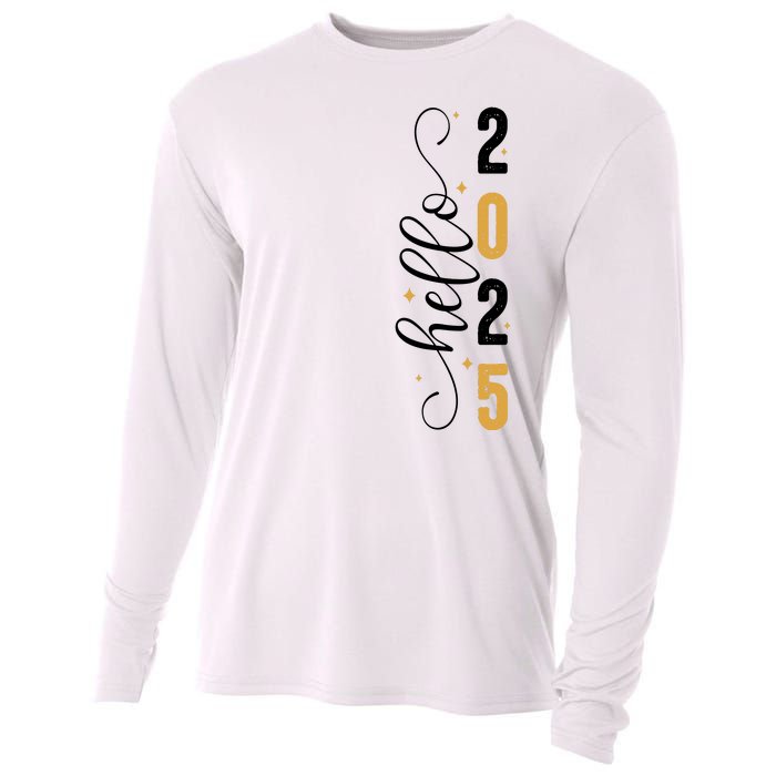 Hello 2025 New Year Front Back Design Cooling Performance Long Sleeve Crew