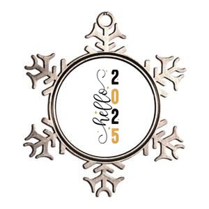 Hello 2025 New Year Front Back Design Metallic Star Ornament