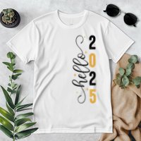Hello 2025 New Year Front Back Design Premium T-Shirt